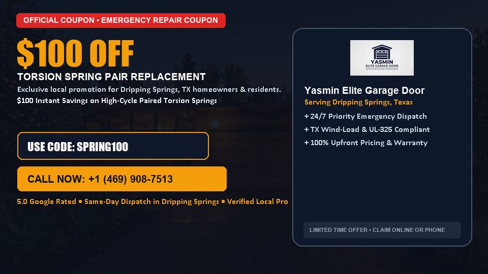 Yasmin Elite Garage Door $100 OFF Dual Torsion Spring Replacement